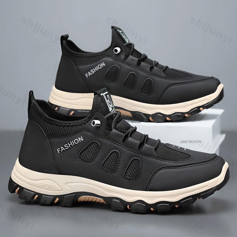 Men Hiking Shoes 2026 Spring Summer Breathable Mesh Sneakers Outdoor Footwear Walking Shoes Elastic Band Male Climbing Shoe