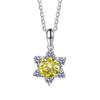 Bague Ringen 100% 925 Silver Fine Necklace 1 Carat Moissanite Classic Snowflake Pendant For Women Wedding Fashion Jewelry Gifts