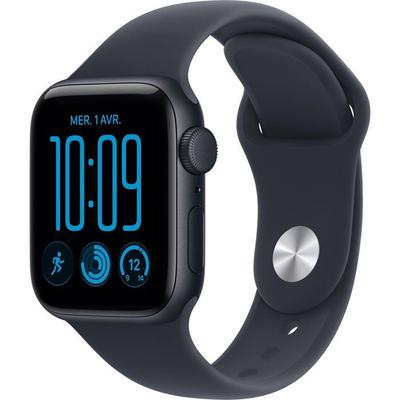 Apple Montre SE 3 GPS - 40 mm - Boîtier Midnight Aluminium - Bracelet Sport Bleu Marine - S/M