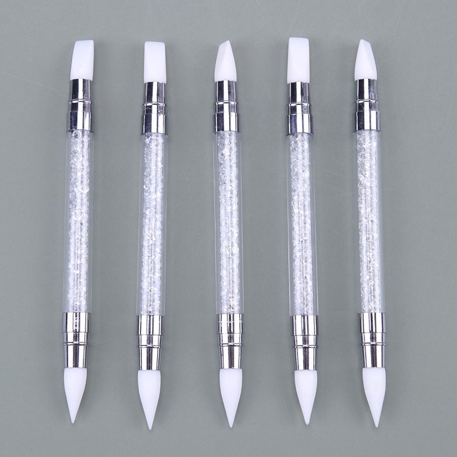 1Pc Dual-Ended 2 Ways Nail Art Silicone Sculpture Pen Carving DIY Painting Glitter Rhinestone Acrylic Manicure Dotting Tool
