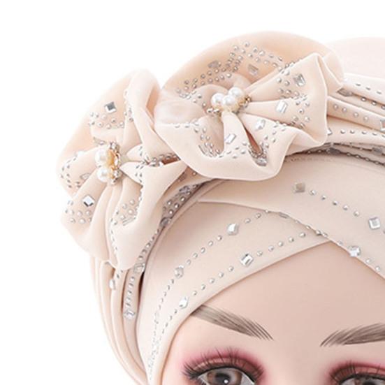 Shiny Lady African Headtie Skin-friendly Rhinestone Knot African Headwrap for Daily Life