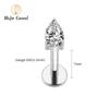 Titanio G23 ASTM F136 Lágrima Gota de Agua CZ Rosca Interna Stud para Labret Tragus Monroe Cartílago Hélice Piercing de Oreja