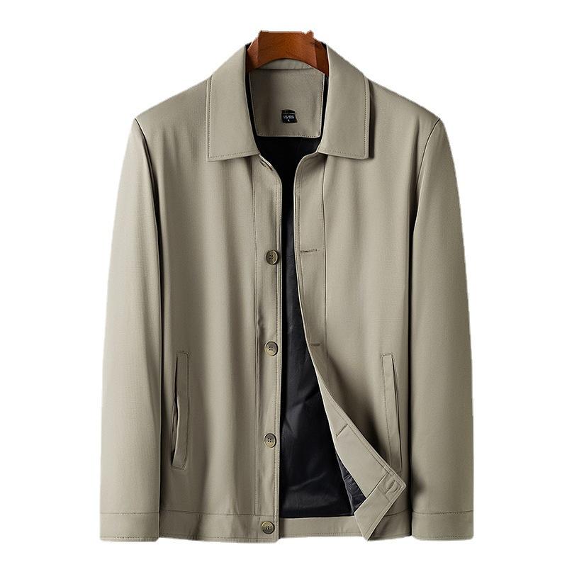 Autumn New Men's Middle-aged Casual Lapel Jacket Fashion Trend Stand Collar Jacket