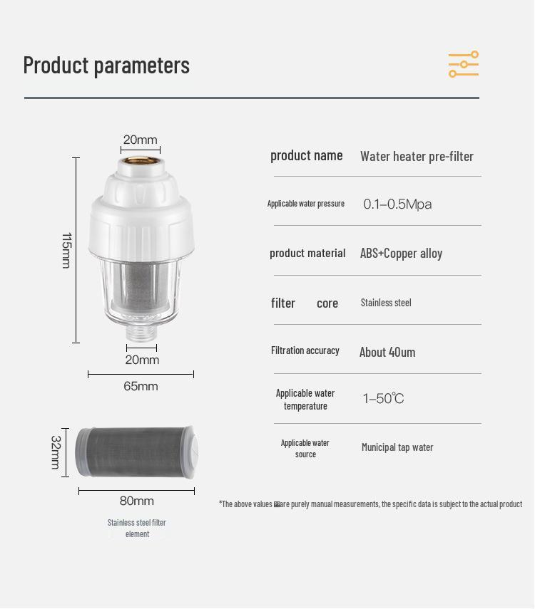 Universal Stainless Steel Water Purifier Pre-Filter with Electric Heater