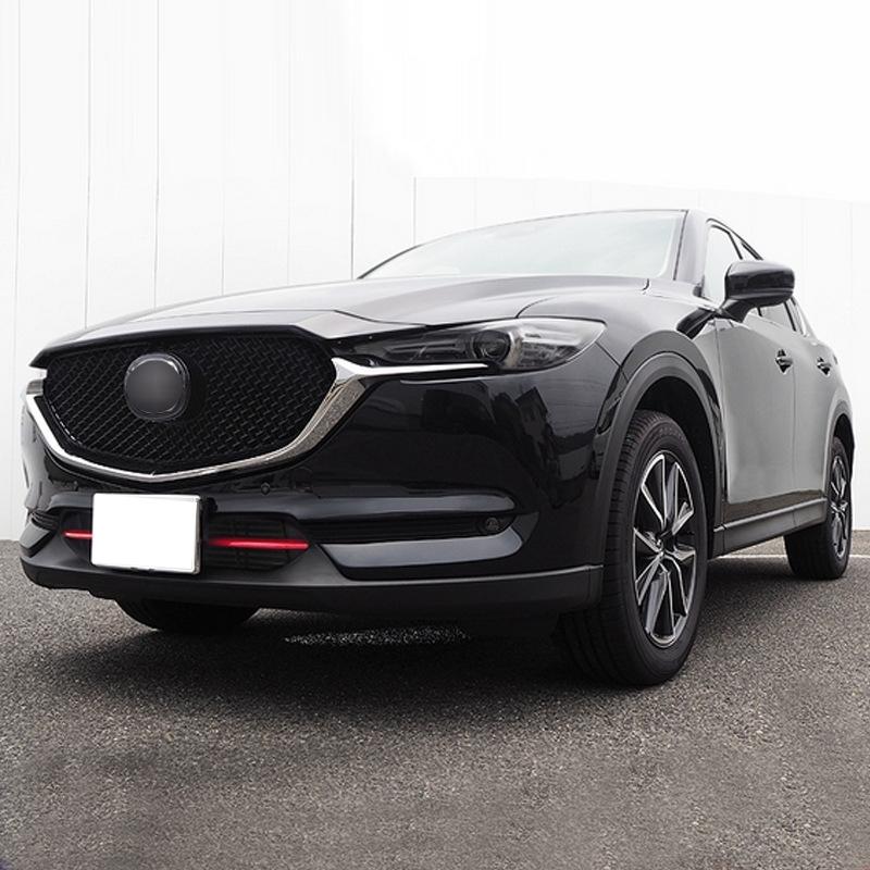 For Mazda CX-5 CX5 KF 2017-  ABS Front Grille Bumper Glossy Racing Grill Molding Around Cover Trim Exterior Accessories