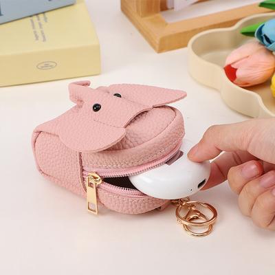 PU-Leder Baby Elefant Münzbörse Damen Tasche Anhänger Kreativer Kartenhalter Aufbewahrung Lippenstift Umschlag Reißverschluss Geldbörse