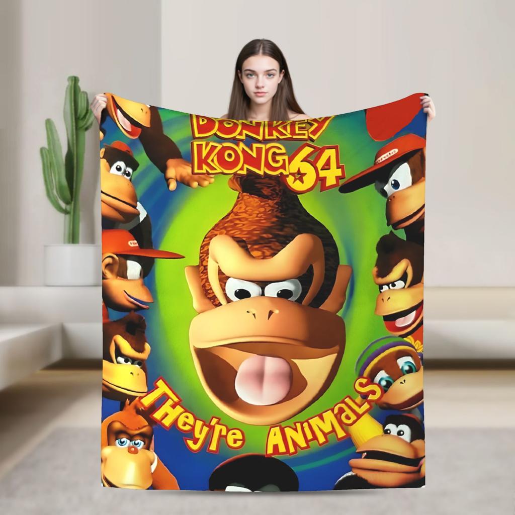 Donkey Kong Spiel Decken Flanell Super Warme Überwurfdecke für Bettdecke Sommer