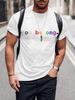 Summer Mens Casual Short Sleeve Tshirt Round Neck Band Pride Month Printed Black Tee