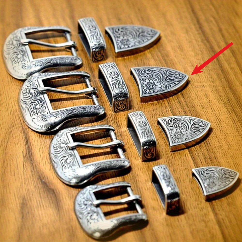 1 Set Metal Belt Buckle for Vintage Embossed Pin Buckles DIY Leather Craft Buckle