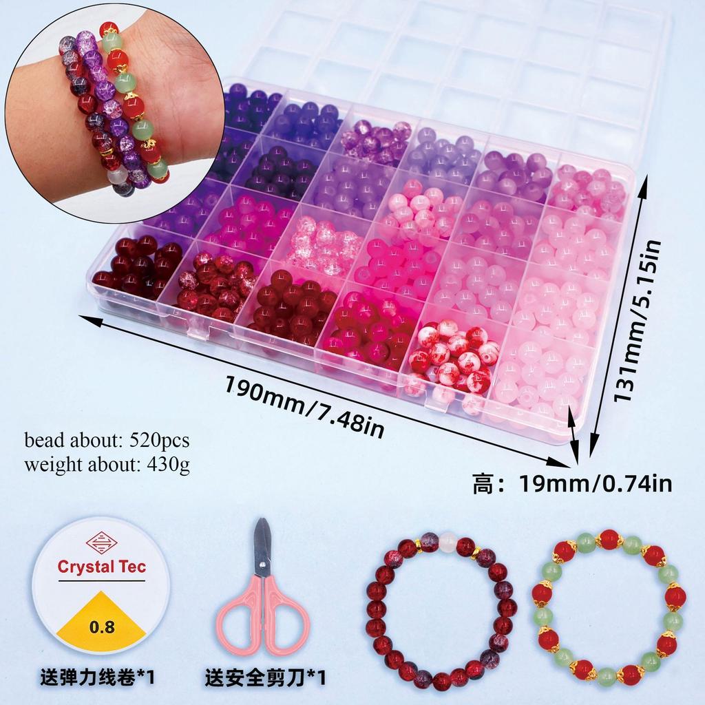 Gemischtfarbige Kristallglasperlen-Set Perlenarbeiten DIY Bekleidungsperlen-Zubehör Armband-Zubehör Material-Set Bastelbedarf