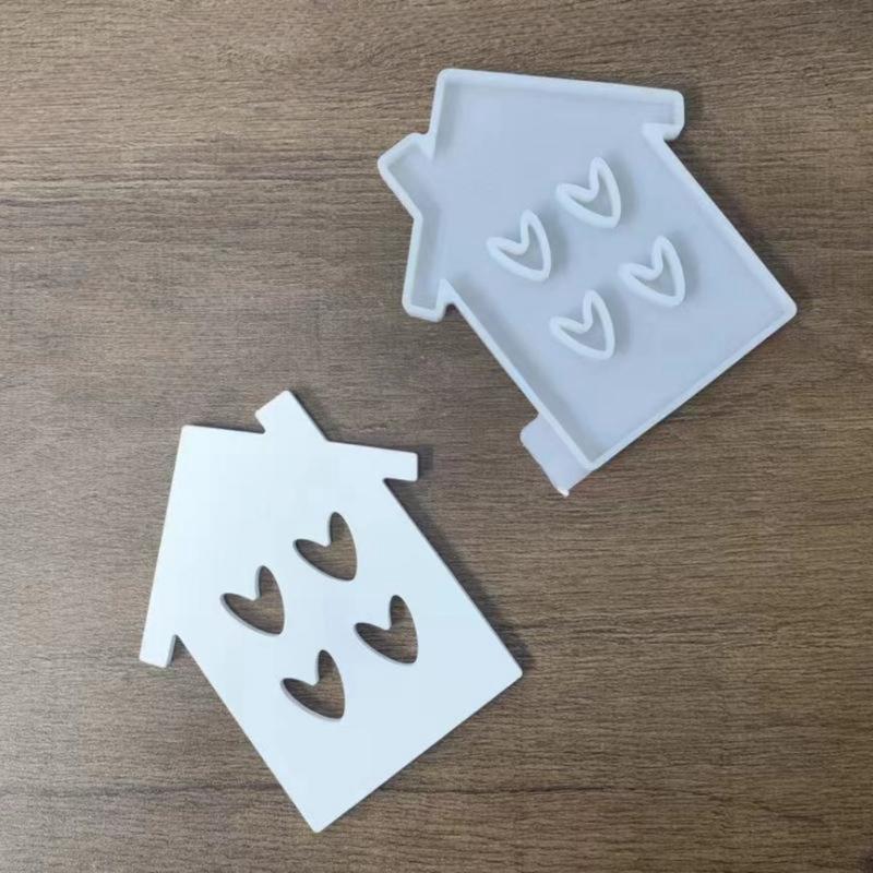Love House Candle Holder Mold with Base for Making Candle Holder Tealight Holder Decorations Gypsum Ornament