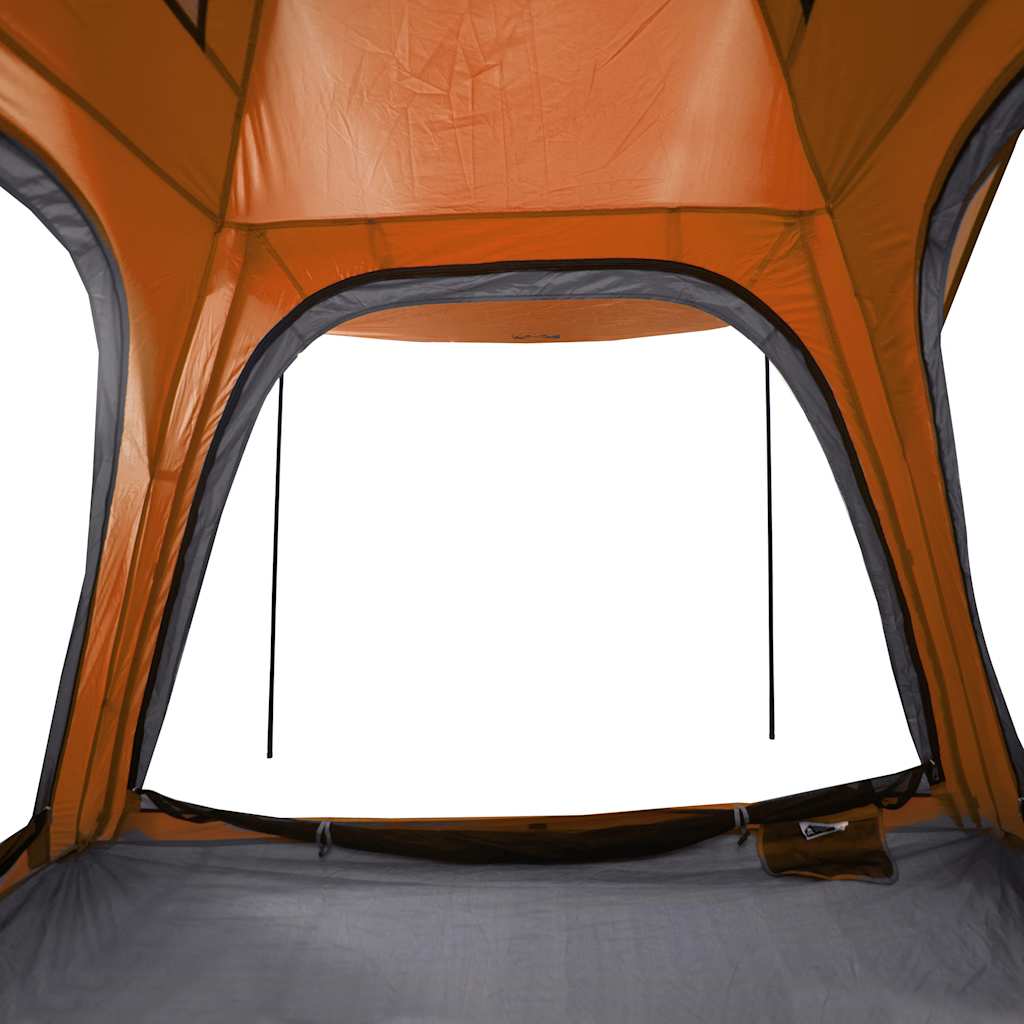4 Person Camping Tent Grey and Orange Quick Release Waterproof