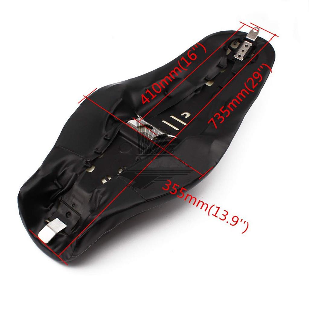 YIBO 1-teiliges Motorrad-Sitzkissen Schwarz Fahrer + Hinterer Beifahrer für Harley Sportster 883 Iron XL1200 Schwarz Neu (Schwarzes Kissen)