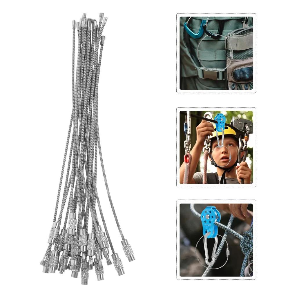 10шт брелок из нержавеющей стали проволочный трос петля проволочный трос винтовой замок пряжка One Size