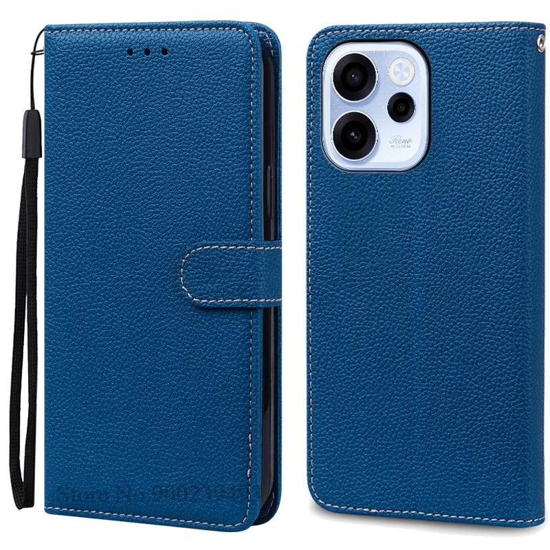 

For OPPO Reno 15 Case Reno 15 Pro 5G Wallet Book Cover Reno 15 Pro Mini Max Flip Leather Case For OPPO Reno 15 FS F 15F 5G Case Reno 15 5G темно-синий
