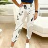 Women Plus Size Abstract Printed Jogger Pants Drawstring Waist Side Pockets Cuffed Ankle