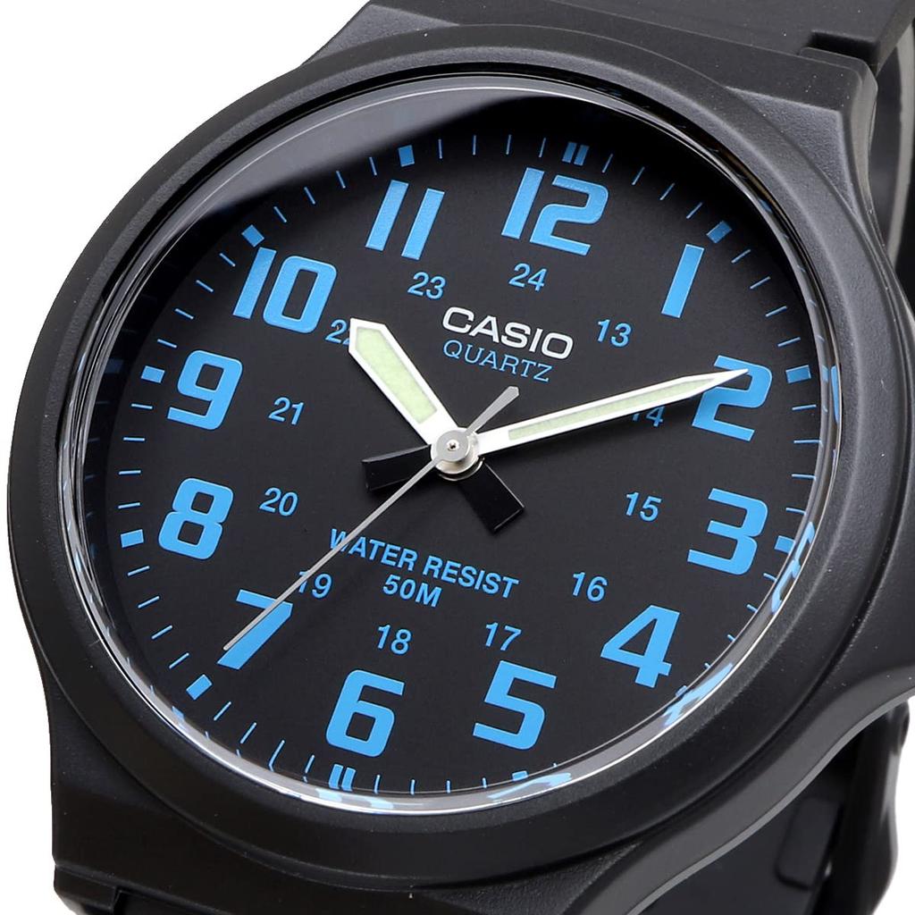 Casio Standard Analog Quartz Wristwatch Black and Blue Presentation MW-240-2BV Men's (Overseas Model) (No Box) [Used]