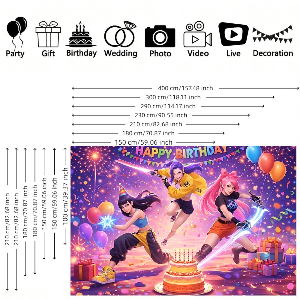 1pc dynamic birthday background banner suitable for birthday celebrations anniversaries family gatherings theme parties