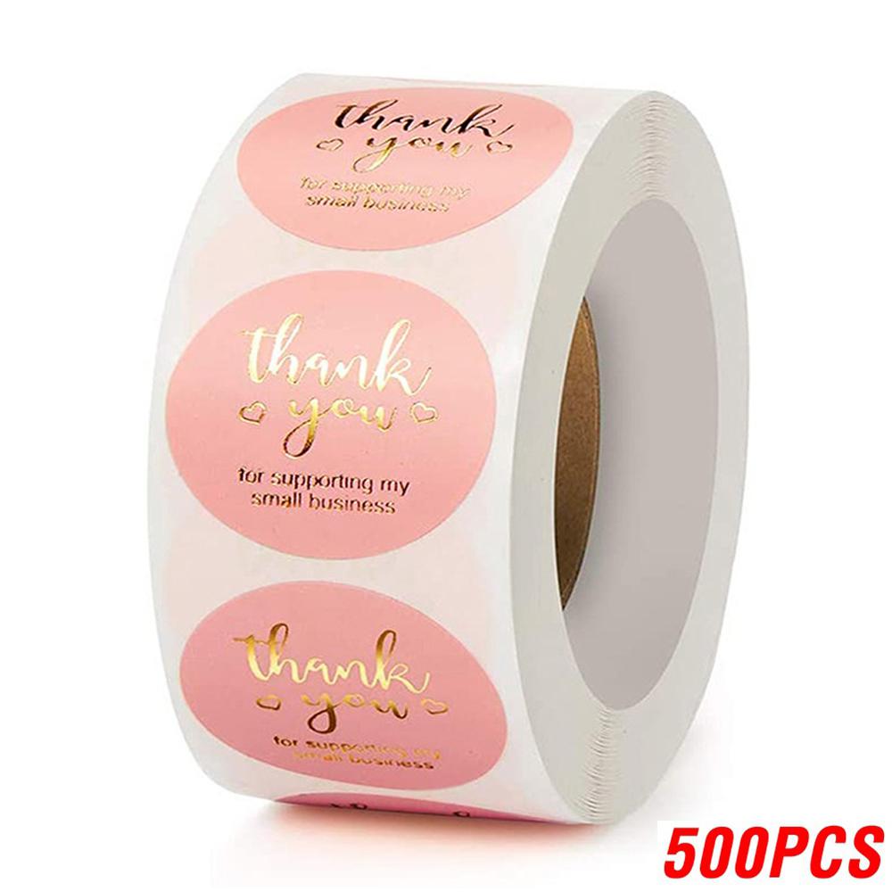 100-500pcs Thank You Sticker Love Scrapbook Sticker Envelope Packaging Stamp Handmade Stationery Label Kraft Paper Stickers