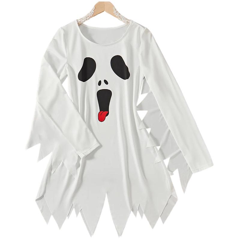 Cross-Border European & American Sexy Halloween White Ghost Dress Costume for Women