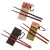 Portable Folding Chopsticks with Storage Bag Wooden-Material for Outdoor Camping