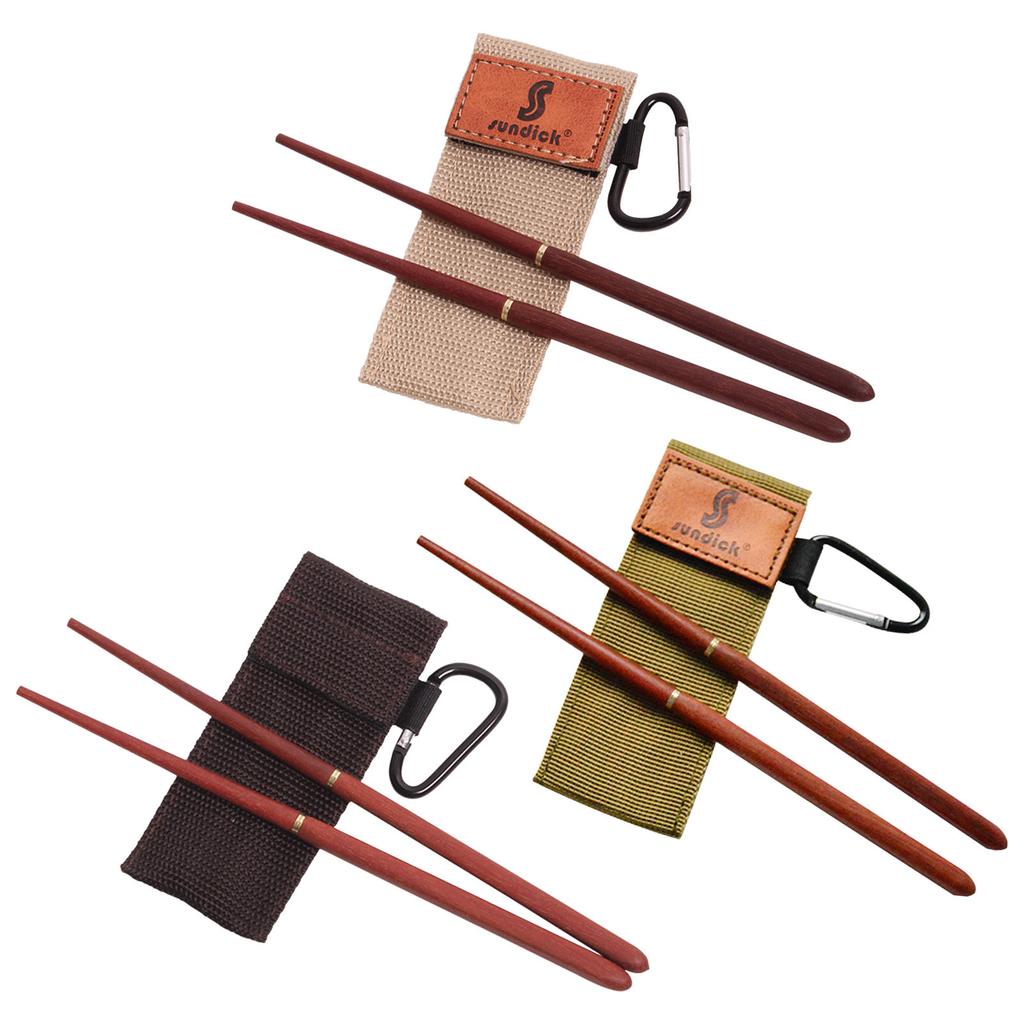 Portable Folding Chopsticks with Storage Bag Wooden-Material for Outdoor Camping
