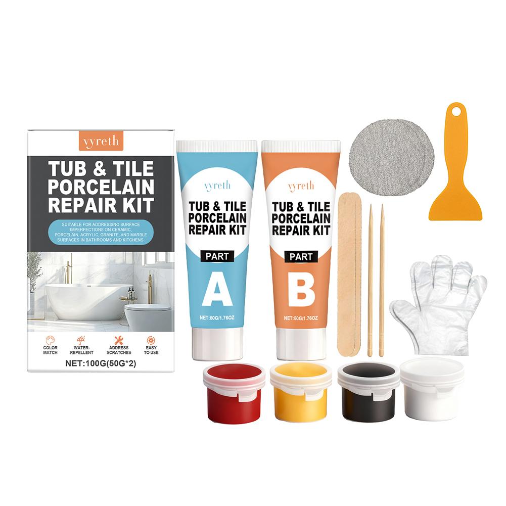 

Porcelain Repair Kit Tub & Tile Porcelain Repair Kit Marble Floor Toilet Washbasin Crack Damage Break Fracture Caulk Repair A