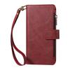 iPhone 18 Pro Max Leather Grain Wallet Case - 9 Card Zipper Leather, Protective Phone Cover