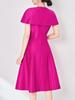 Elegant Sleeveless Cape Dress with Nail Diamond Detailing