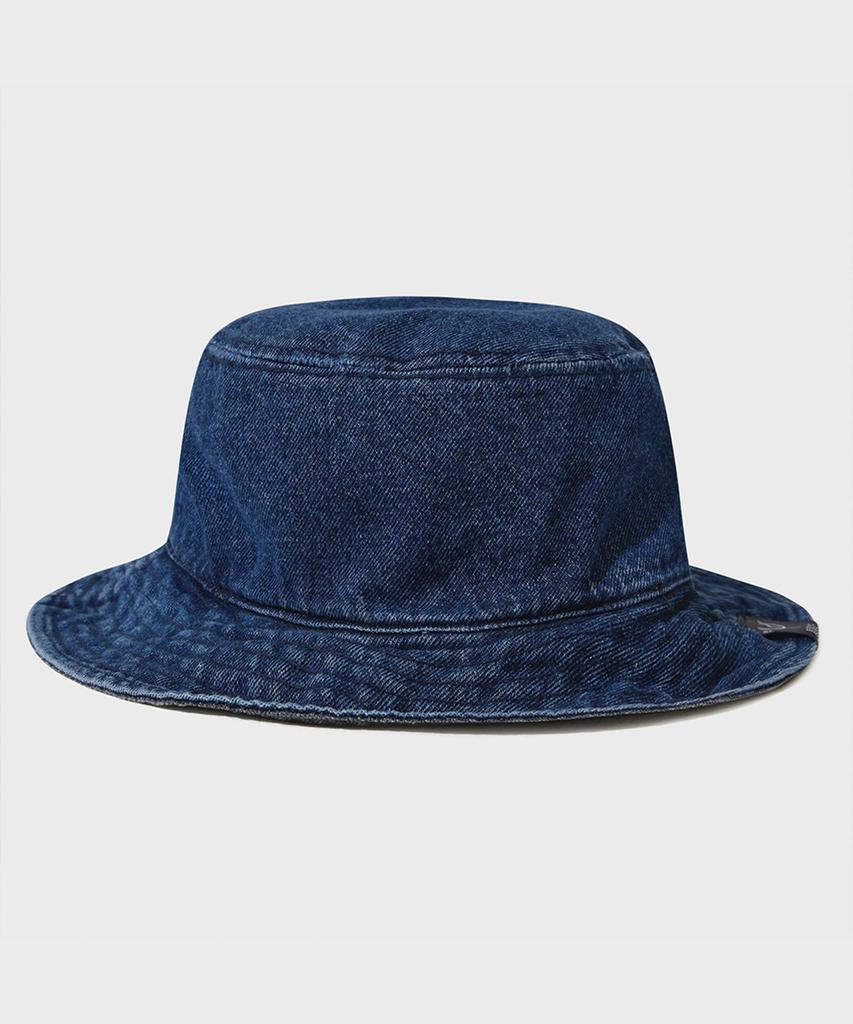 FFEFF STUDIO Vintage Washed Denim Reversible Bucket Hat (Deep Blue/Black)