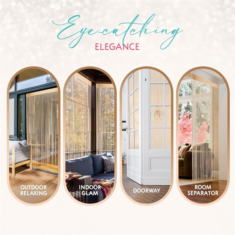 Ave Split Decorative Door String Curtain Wall Panel Fringe Window Panel Drapes Room Divider Blind Divider Tassel Screen Home 300cm*300cm