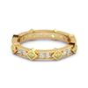 Lemon Quartz Eternity Band Ring -925 Sterling Silver Gold Vermeil