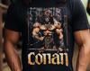 Conan der Barbar T-Shirt, zimmerischer Krieger Vintage Marvel Comic Tee Geschenk für ihn Fantasy Geschenk Schwert und Zauberer Arnold Schwarzenegger