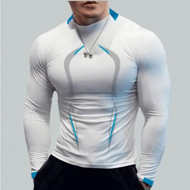 Summer Men's Fitness Training Breathable Quick Drying Clothes Men's Sports Fashion Long Sleeved T-shirt