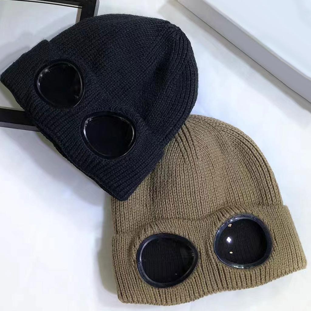 Fun Skull Hat Knit Hat with Decorative Goggles Hat Pullover Unisex Hat Skull Caps 2000s for Outdoor Activity