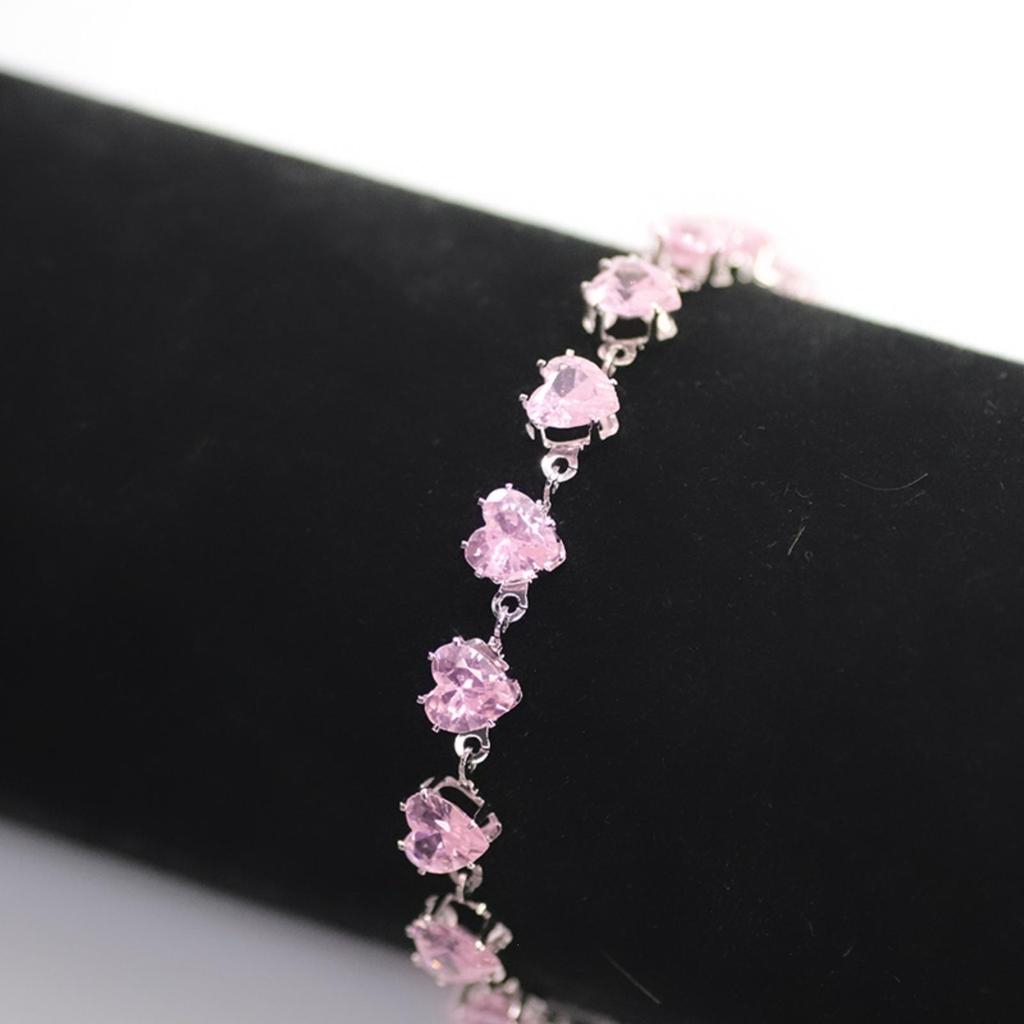 Gold-Plated Pink Zircon Bracelet - Fashionable, Simple, and Versatile.