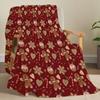 1pc Christmas Gingerbread Man & Dessert Pattern Throw Blanket, Festive Red Holiday Home Decor, Cozy Xmas Gift for Family