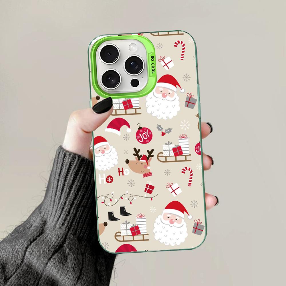 Weihnachts-Cartoon-Neujahrs-Handyhülle Für IPhone 16 15 14 13 12 11 Pro Max X XR XSMAX 8 7 Plus Matte Stoßfeste Rückabdeckung