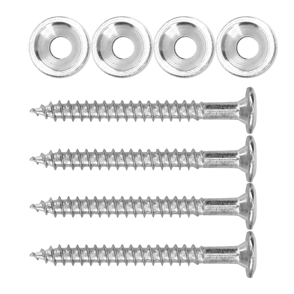 4 Sets Guitar Neck Joint Bushing Set Metal Ferrule Bolt with Screw Accessory for Electric Bass