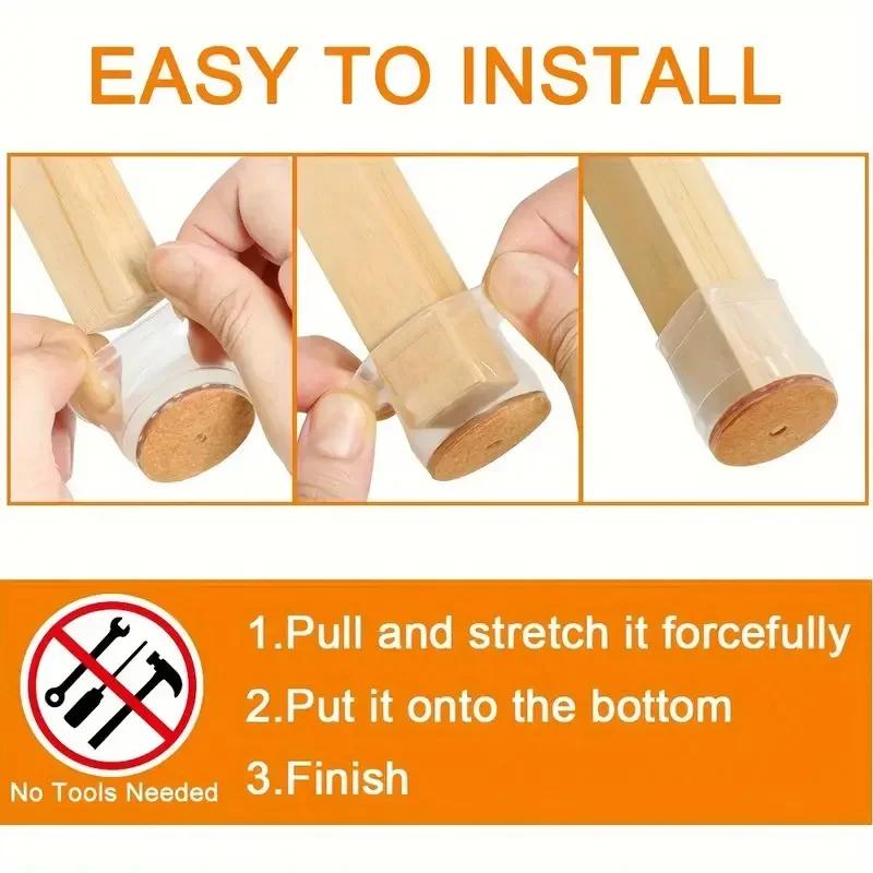 Verdickte Silikon-Stuhlbein-Kappen Weiche Stumme Möbel-Fußpolster Schutzhüllen Stuhlbein Boden Schoner