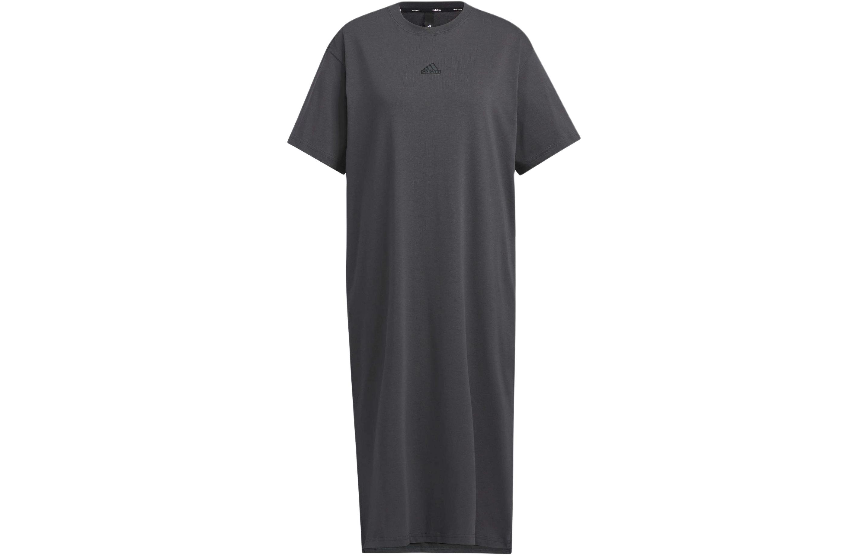 Adidas Wording Short Sleeved Dress Women s Gray IM8751 S