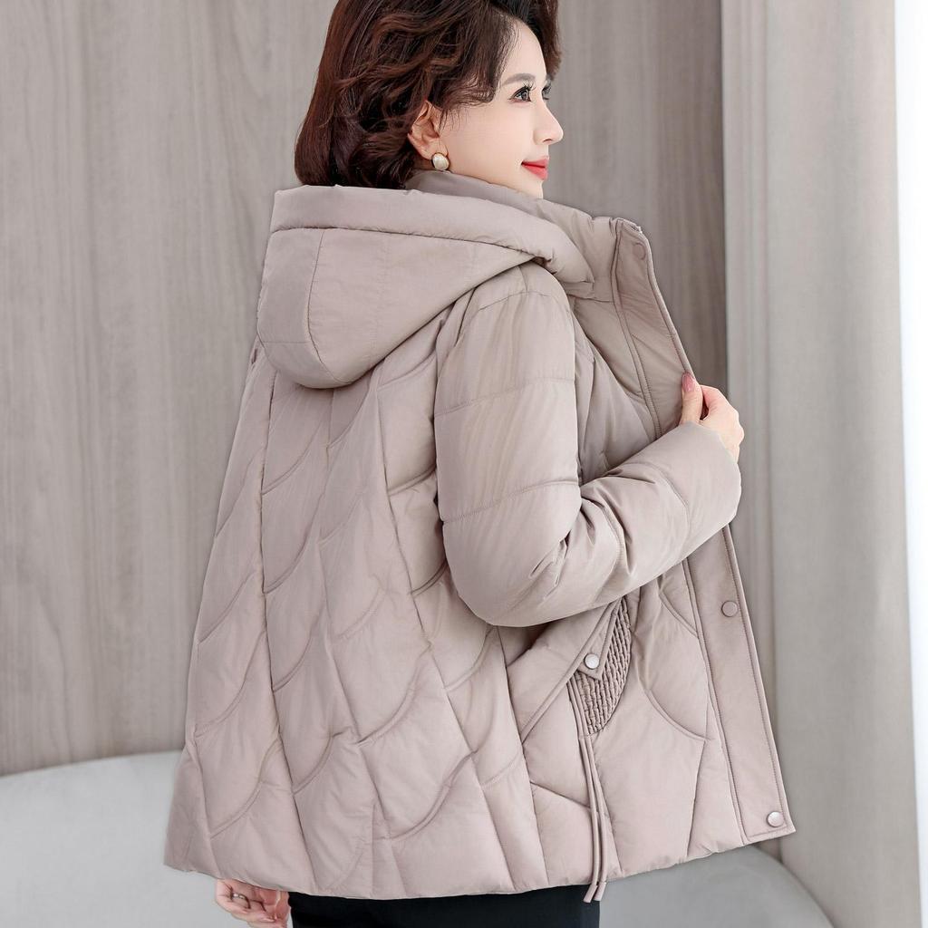 Autumn Winter Thicken Warm Parka Women Casual Solid Color Big Pocket Loose Short Hooded Coat Jackets Outwear