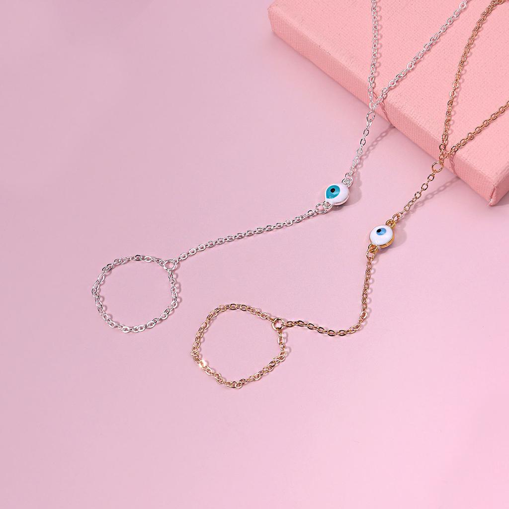 Europe, America, hot-selling popular devil's eye bracelet women, simple metal chain handmade bracelet jewelry