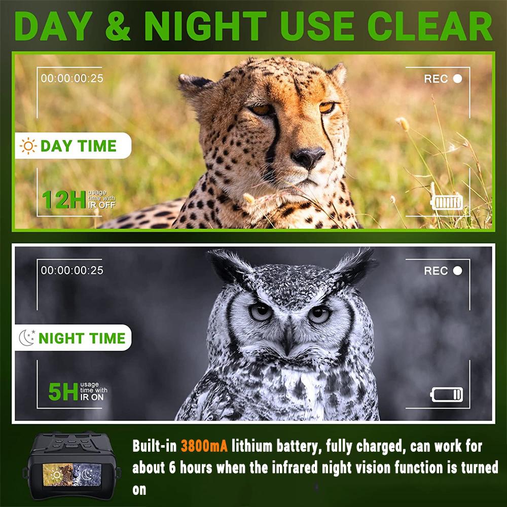 R6 1080p Professional Rechargeable Infrared Binoculars Telescope 5x Digital Zoom 300m Night Vision Device For Hunting Camping