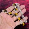 Tiger's Eye 925 Solid Sterling Silver Necklace Adjustable, Chain Necklace Handmade Gemstone, Gift For Mom Antique Jewelry