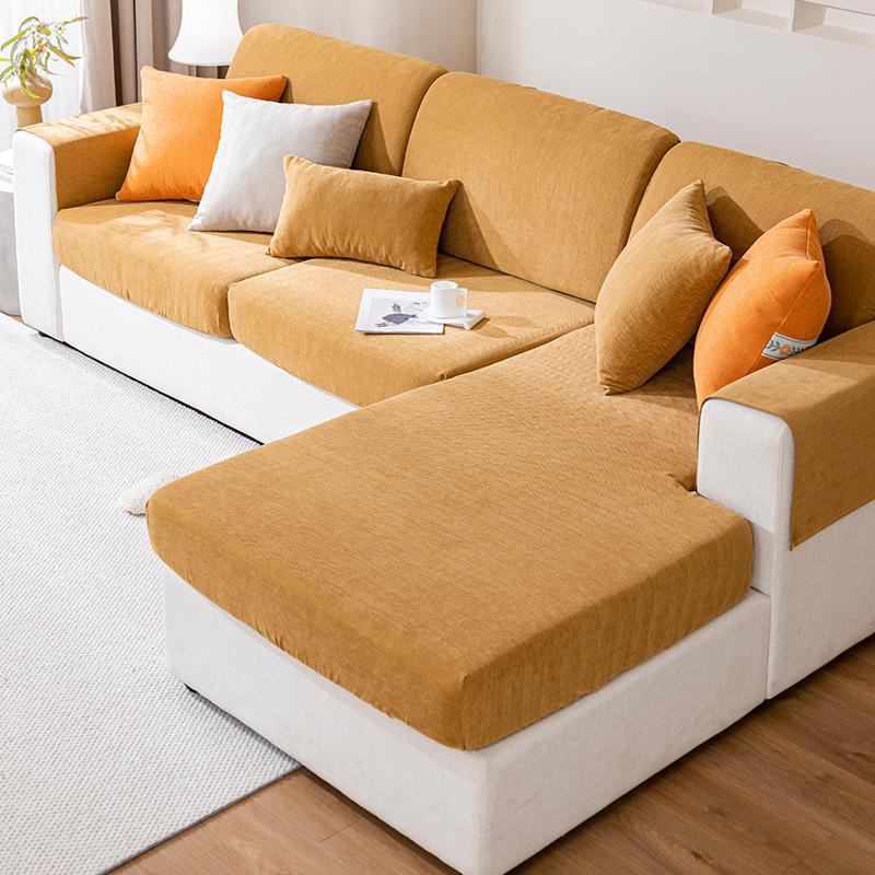 Super Soft Chenille Sofa Seat Cushion Cover For Living Room Plush Sofa Covers Stretch L Shape Corner Armchair Sofa Slipcover