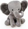 Peluche a forma di elefante grigio da 25 cm, animali kawaii, morbidi cuscini imbottiti per dormire, regali decorativi per la cameretta dei bambini