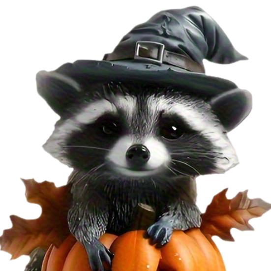Halloween Raccoon Yard Stake Raccoon And Pumpkin Sign with Stakes Fall Decoration Stake for Home Courtyard Garden Patio Decoration