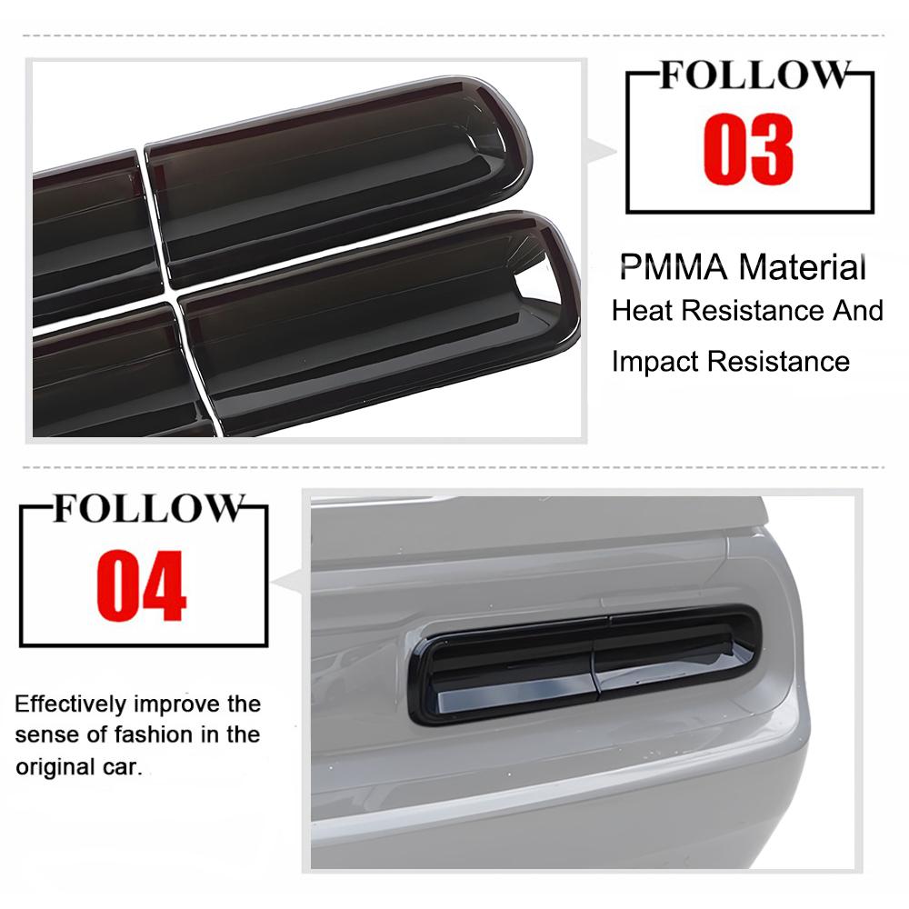 Auto Heck Rücklicht Lampen Dekoration Abdeckung Zierleiste Rücklicht Lampenabdeckung für Dodge Challenger 2015-2025 2025 Up Außen Zubehör