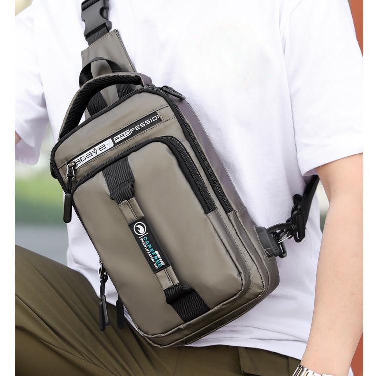 New Men's Chest Bag Charging USB Interface Chest Bag Multifunctional Single Shoulder Bag Backpack